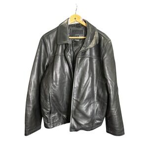 Wilsons Leather Black Quilted Lined Jacket Mens XL Thinsulate Insulation